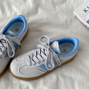 Light Grey & Blue Stripe Sneakers