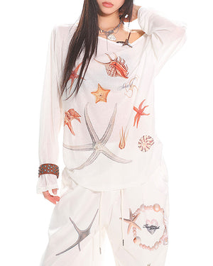 Mermaid Aesthetic Off-Shoulder Top