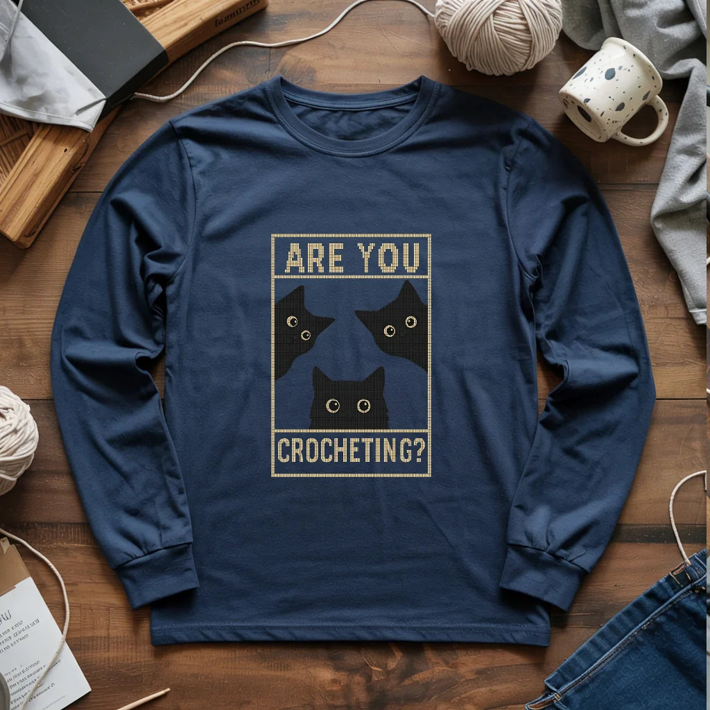 Are U Crocheting Long Sleeve T-shirt