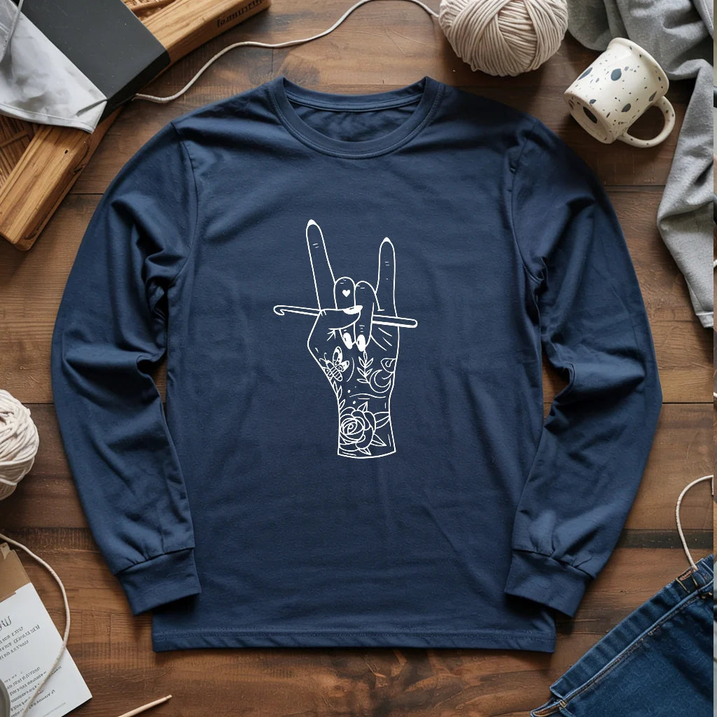 Crocheting Rock Long Sleeve T-shirt