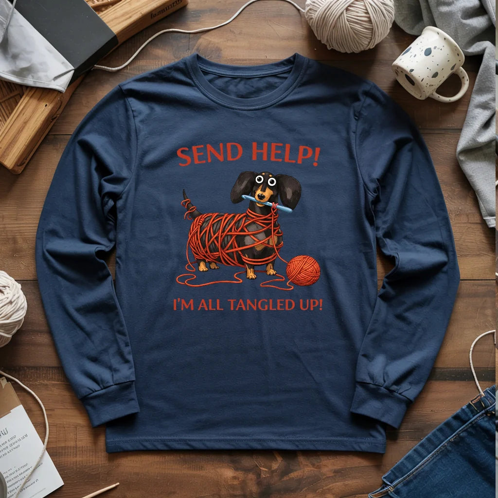 Tangled In Yarn Long Sleeve T-shirt