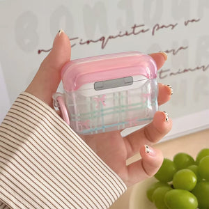 Pastel Bow Plaid AirPods Case