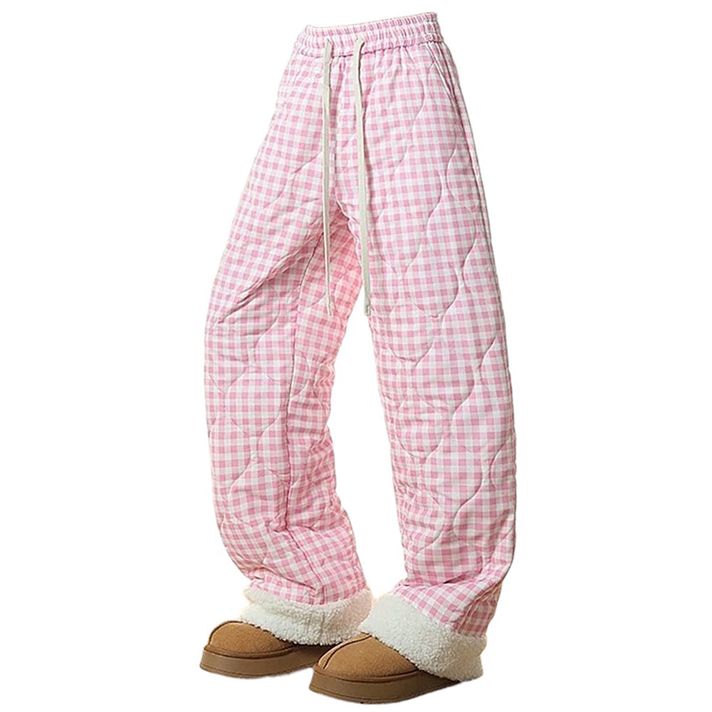 Pastel Checkered Puffer Pants