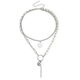 Pearl Layered Chain Necklace