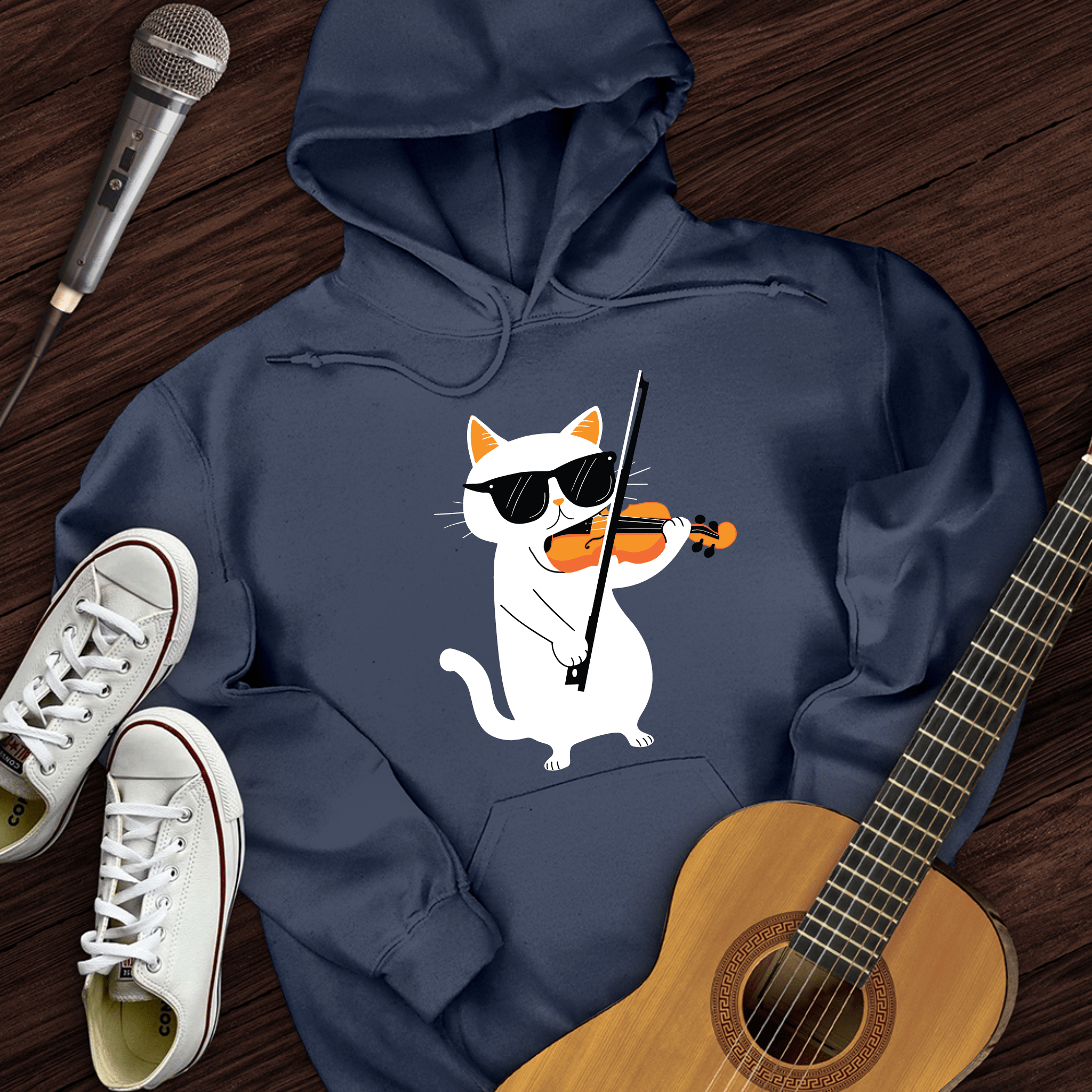 Cat Playing Violin Hoodie