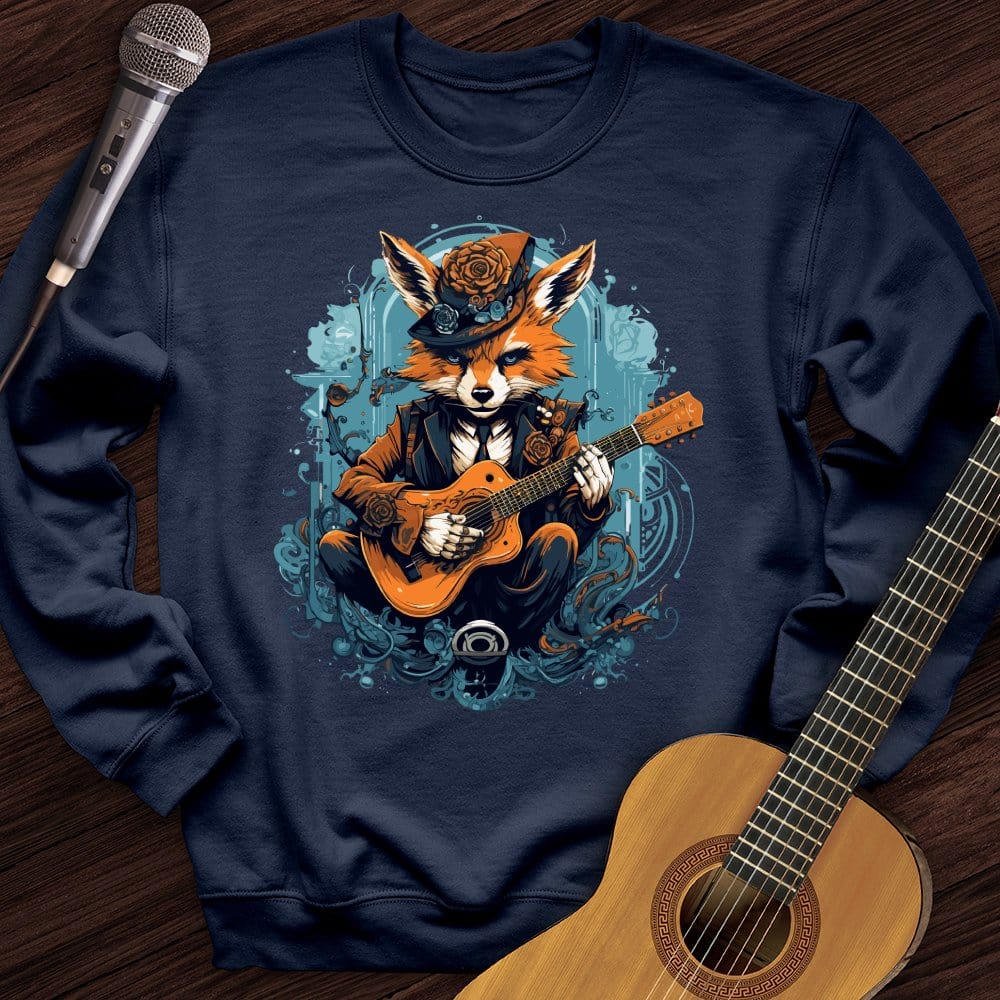 Fox Playing Guitar Crewneck