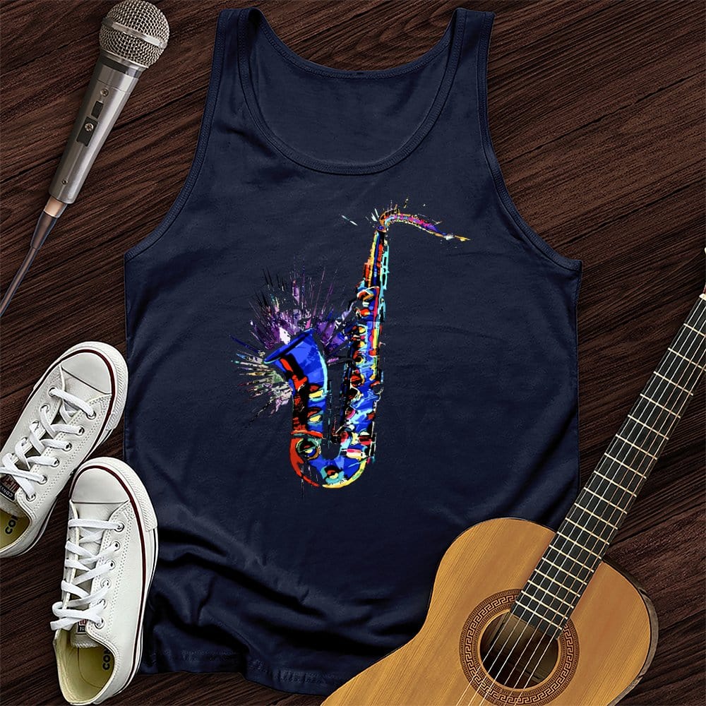 Blue Jazz Sax Tank Top