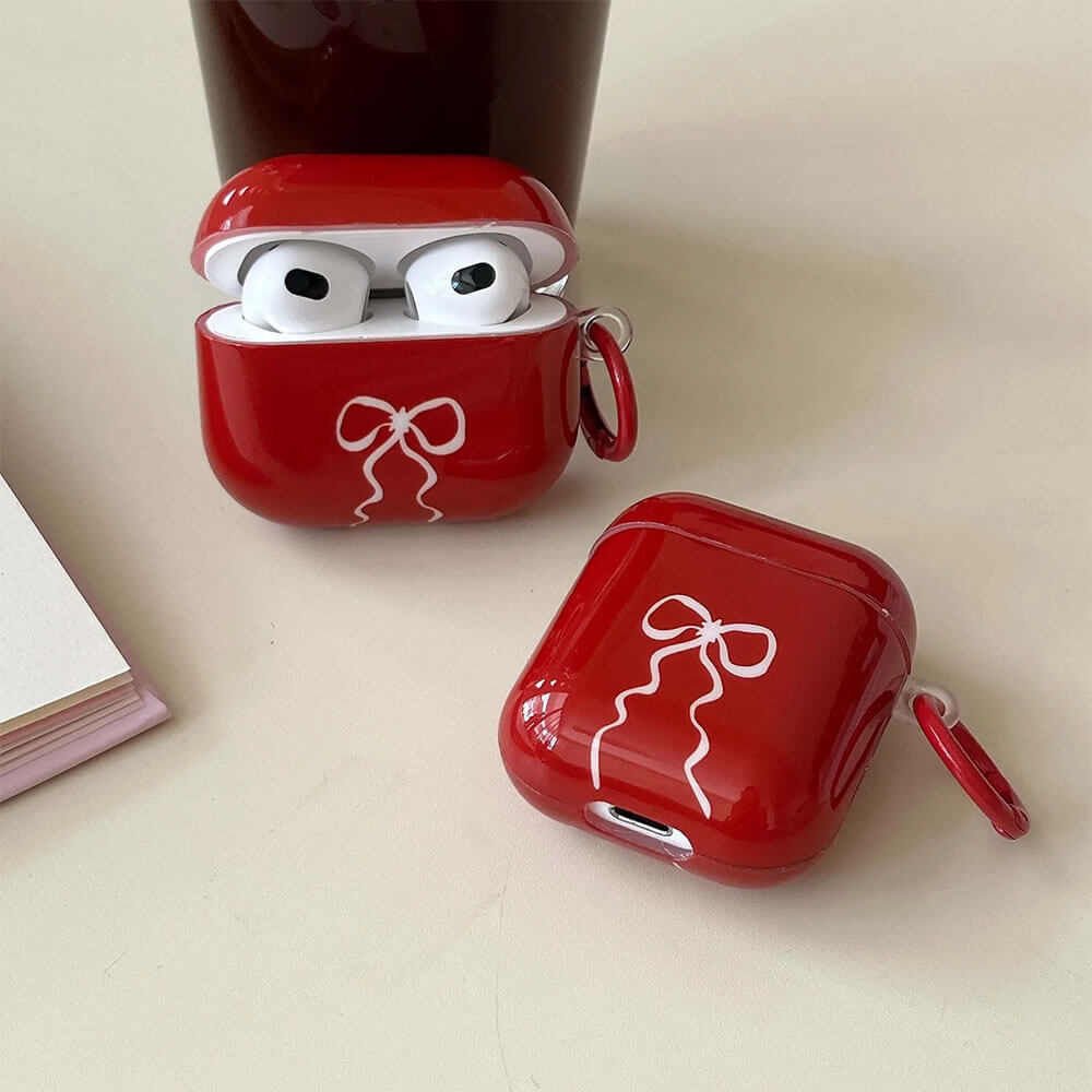 Red Bow Coquette AirPods Case