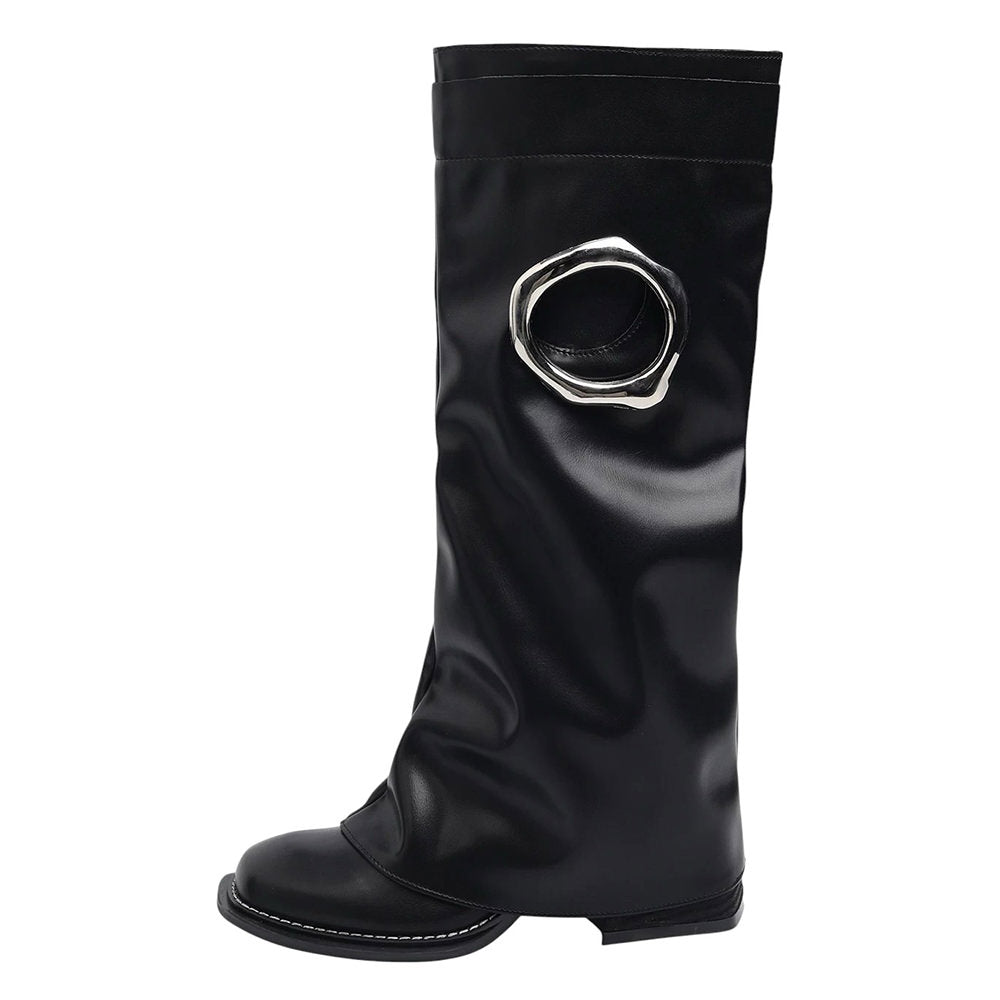 Round Cutout High Shaft Boots