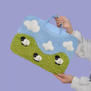 Sheep Embroidery Aesthetic Handbag