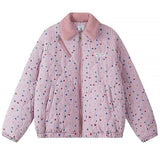 Soft Girl Pink Heart Pattern Jacket