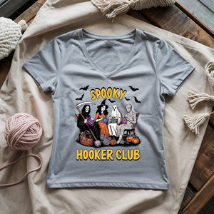 Spooky Crochet Club Lady V-neck