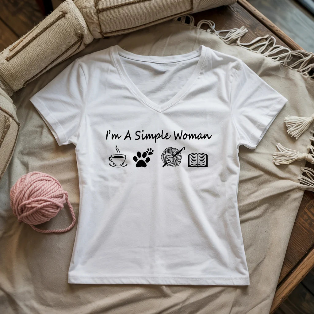 Simple Crocheter Lady V-neck