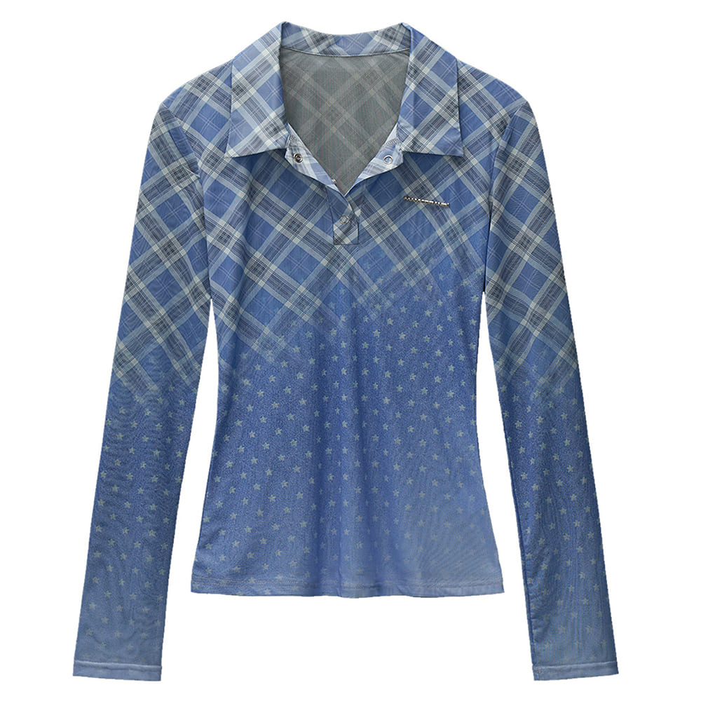 Y2K Plaid Fitted Shirt