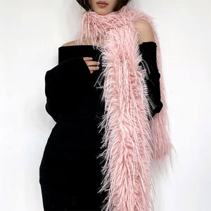 Y2K Faux Fur Long Fluffy Scarf